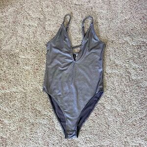 H&M Divided | Metallic Silver Body Suit | One Piece | Size XS